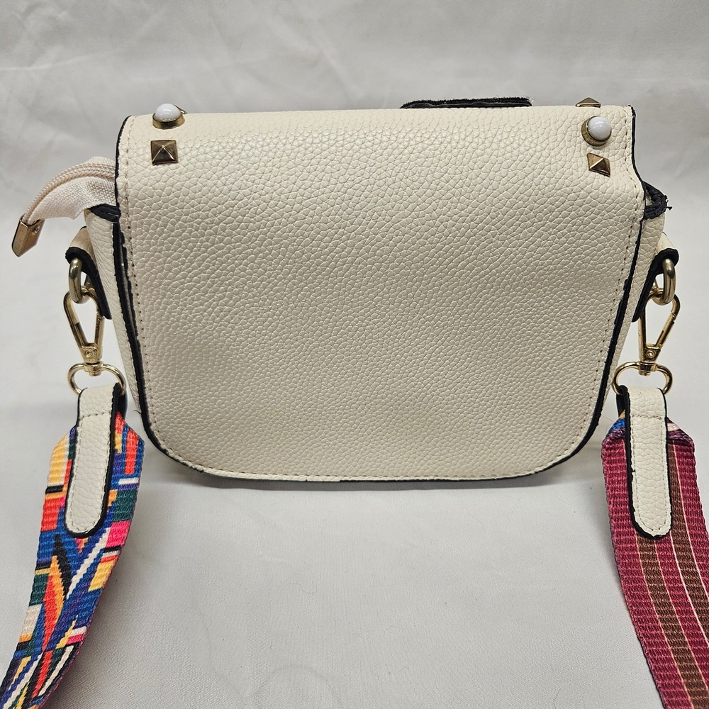 Candy Couture USA Crossbody Bag Womens Small Cream Butterfly Studded Boho Strap - Picture 4 of 10